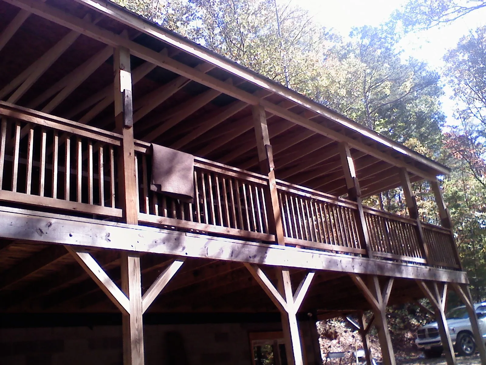 Timber framing under a new elevated porch and deck — Roof Leak Repair in Saint Anthony by Roofing Brothers